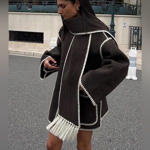 Toteme Scarf Jacket in chocolate melange